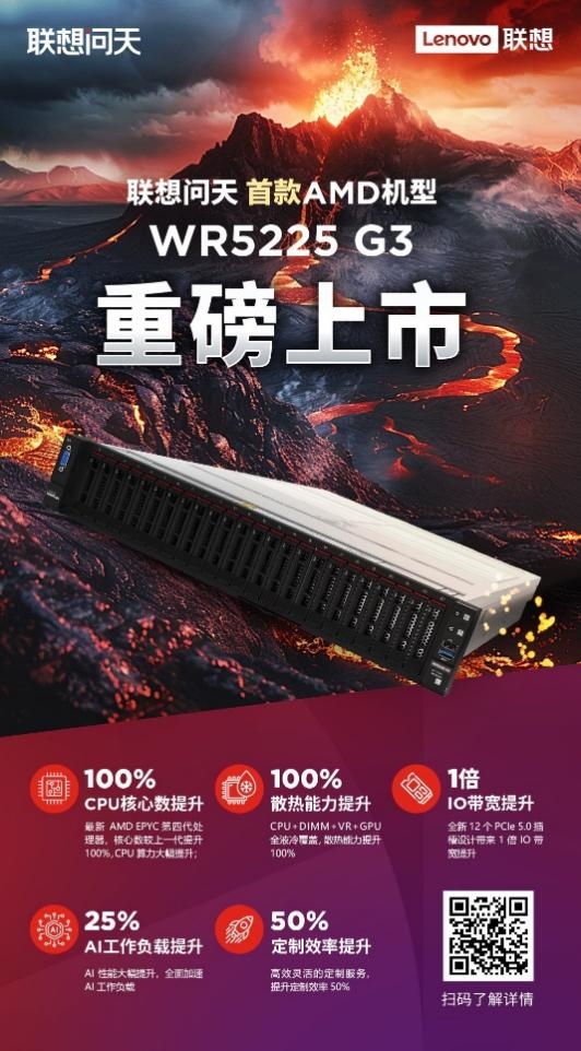 联想首款AMD问天服务器上市！128核霄龙、160个PCle  5.0通道