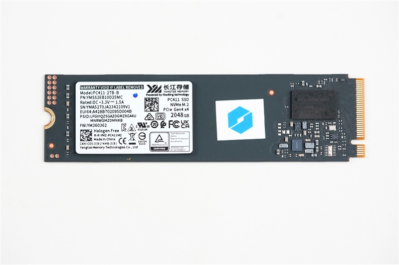 长江存储PC411 2TB SSD评测：性能卓越稳定可靠 夏天高负载也只有56度