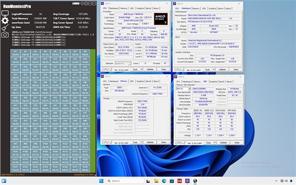 微星AMD 600/800全系主板支持256GB内存：频率稳定可达6400MHz
