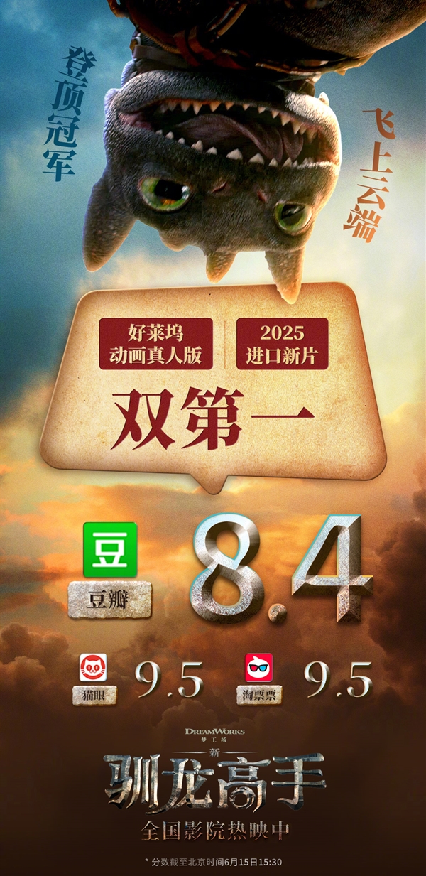 索泰显卡贺《新·驯龙高手》票房破亿 顶尖视效引爆今夏银幕