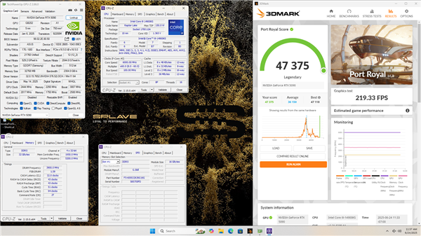 狂甩平均线31%！华硕ROG夜神RTX 5090创Port Royal新纪录