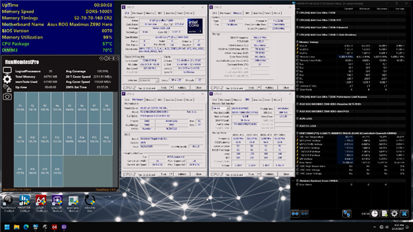 芝奇CAMM2 DDR5内存模组于ASUS Z890主板上实现DDR5-10000烧机过测